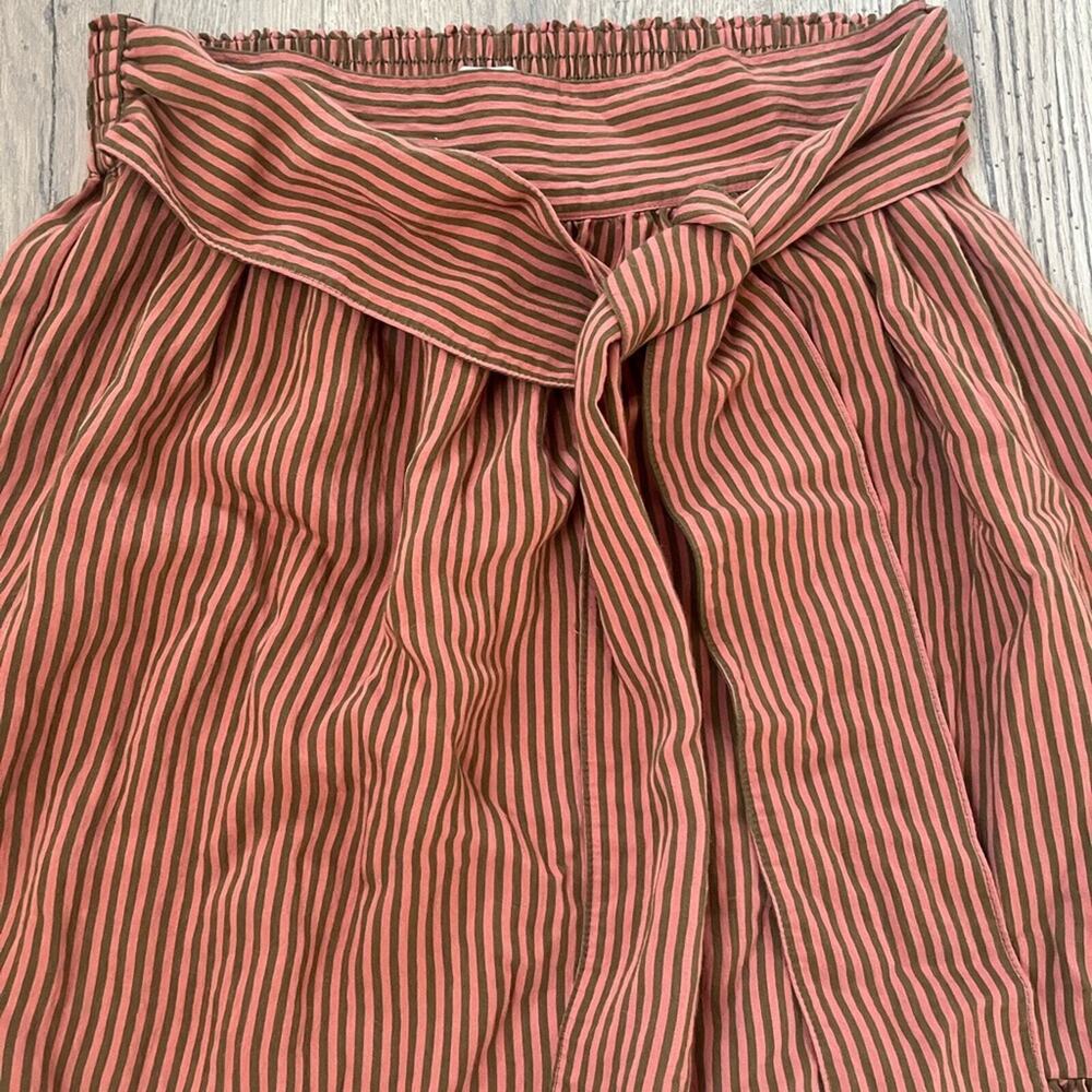 Madewell Tie-Waist Tiered Midi Skirt in Stripe SZ S - Picture 3 of 6